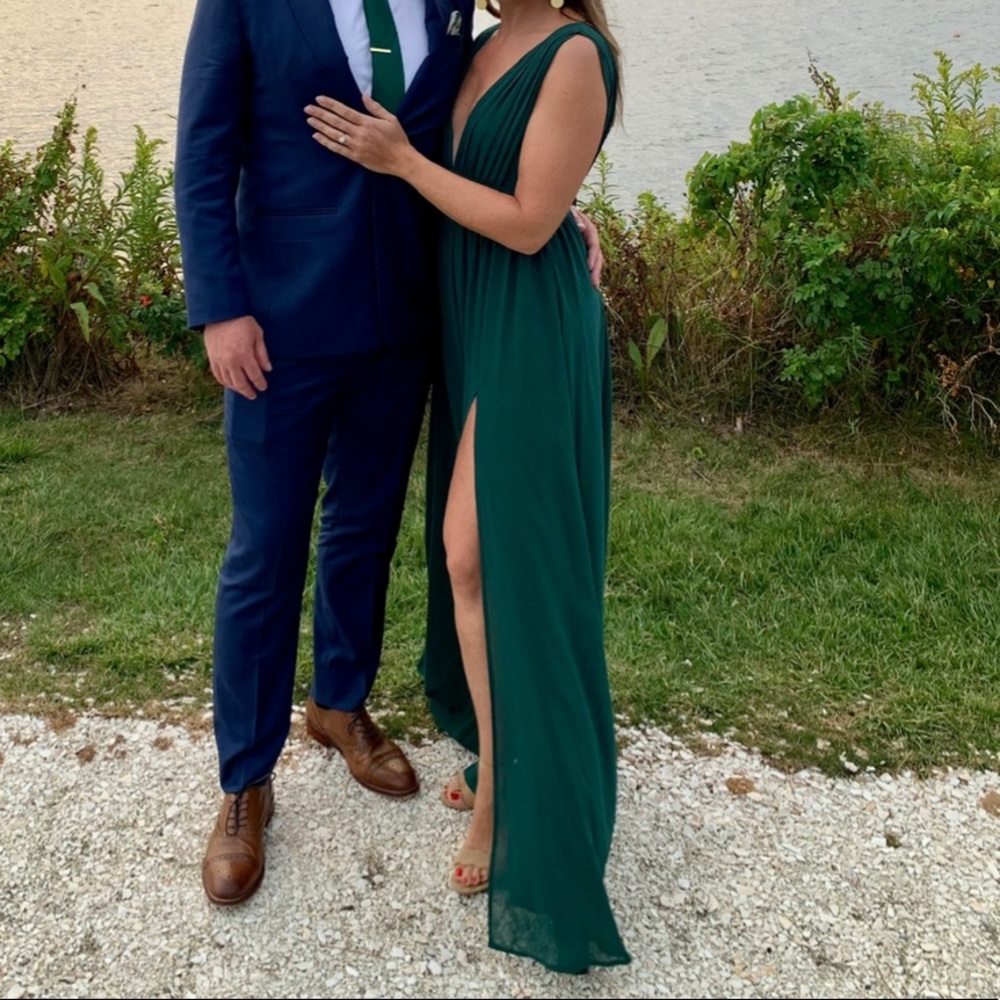 Lulu’s Heavenly forest green maxi dress